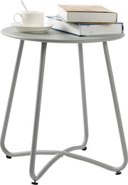 Tavolo di servizio rotondo in metallo per terrazza - piccola tavola da salotto per giardino e soggiorno in grigio 

Modello: 
Dimensioni: 
Materiali: 
Peso: 
Colore: grigio