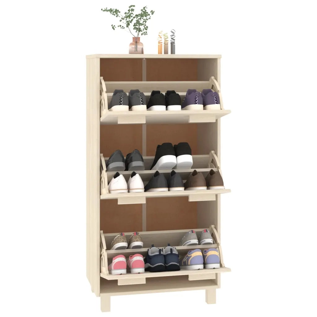 Scarpiera | Mobile per scarpe HAMAR ambra 59,5x35x117 cm in Legno Massello di Pino