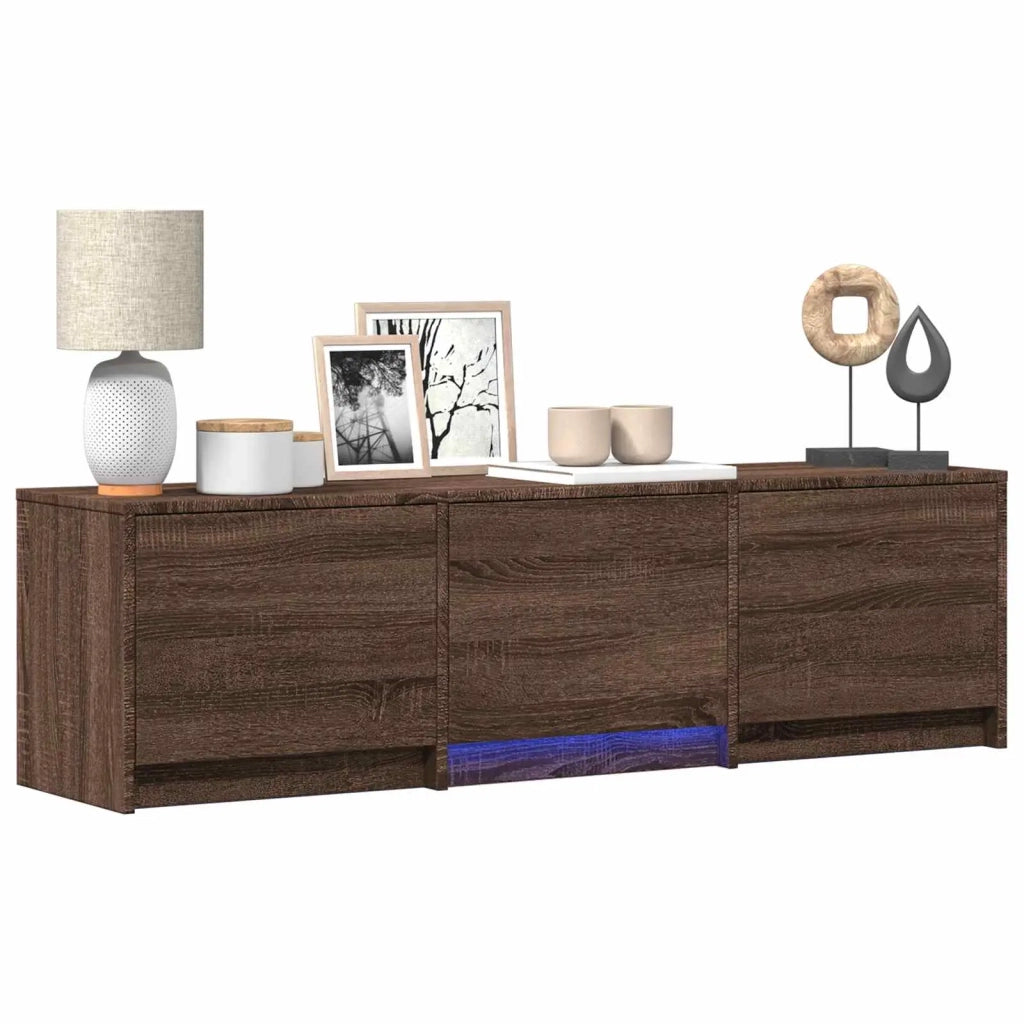 Mobile TV con LED-Credenza per TV Quercia marrone 140 x 34 x 40 cm