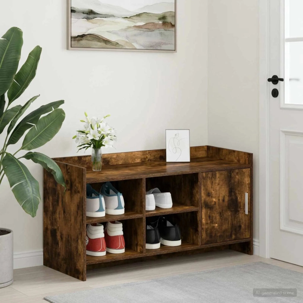 Mobile per scarpe con porta Rovere Fumo 100 x 39,5 x 51 cm 8011359