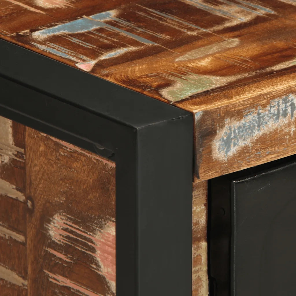 Comodino-Tavolino da notte Multicolore 40x30x51 cm in Legno Massello Recupero