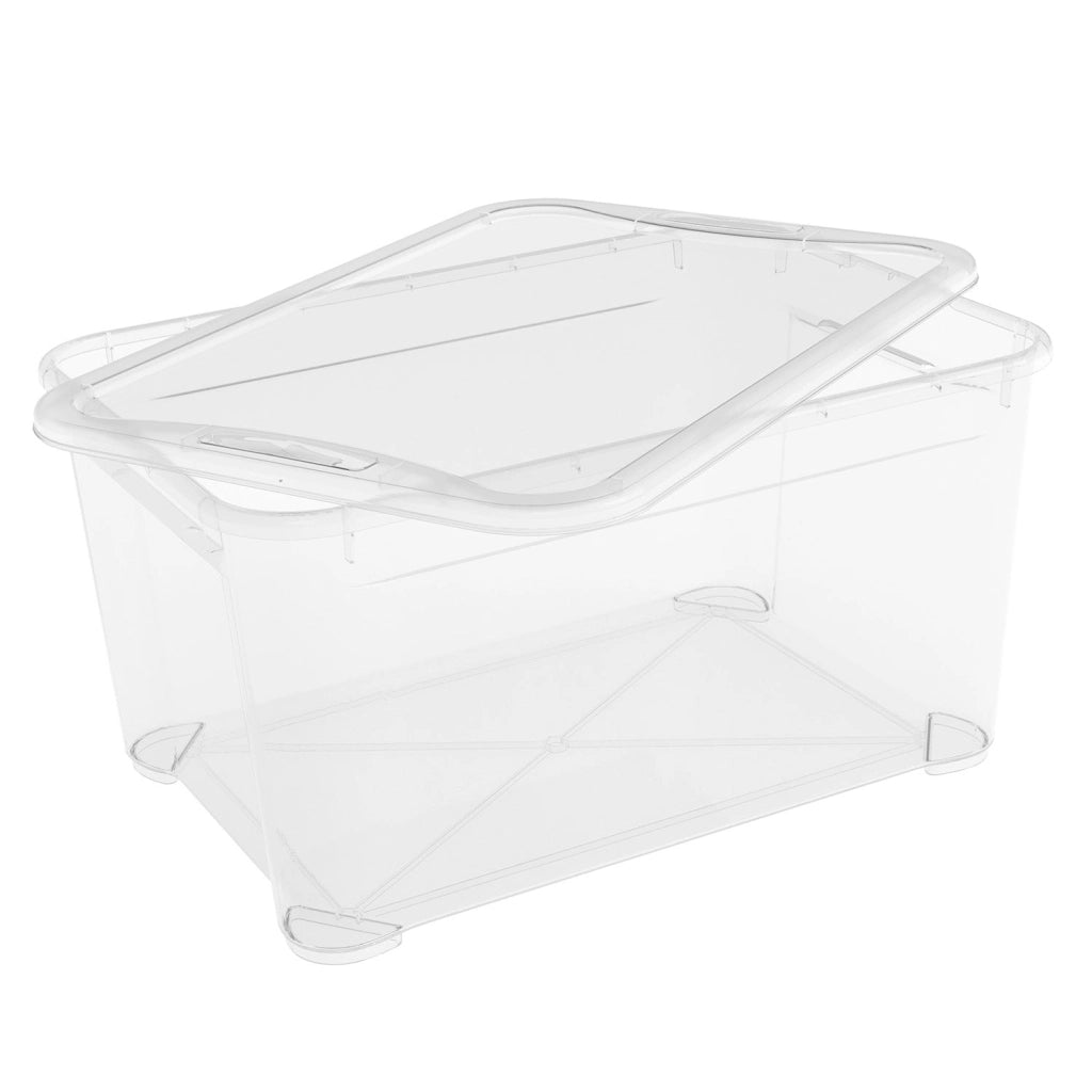 Set 5 Contenitori Rettangolari 55x39x28 cm in Plastica Keter T Box L Trasparente