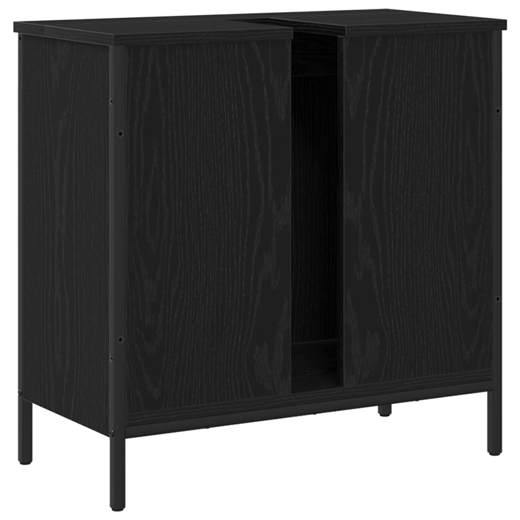 Mobile da bagno  Nero Rovere 60x30x60 cm Legno ingegnerizzato
