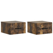 Mobiletto da notte a muro 2 pcs Rovere Fumo 34,5 x 33 x 20 cm