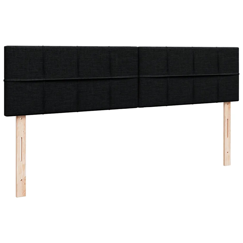 Struttura Letto Pouf con Materassi Nero 180x200 cm in Tessuto