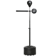 Sacco da boxe regolabile in altezza, 360¡ã girevole, con fasce da boxe ¨C Minimal ¨C Nero, 80.5x48x163-205 cm