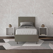 Letto singolo senza rete imbottito 80x200 similpelle cappuccino Adele