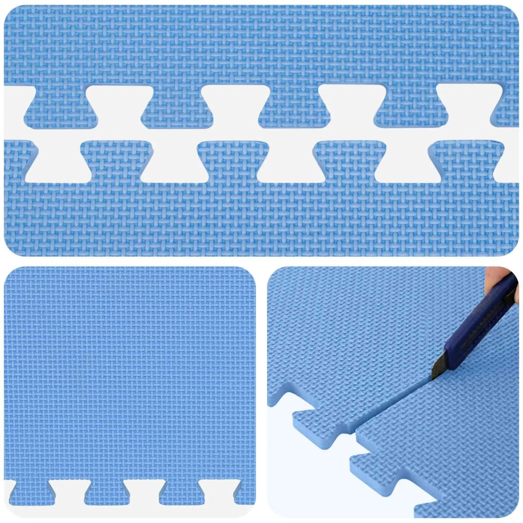 Tappetino per piscina 36 pz Ø 350 cm Rotondo Schiuma EVA Blu 42042641