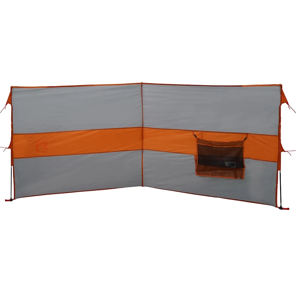 Frangivento Campeggio Grigio Arancione 344x120 cm Impermeabile 4009653