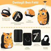 Set di Valigia per Bambini, Valigia+ Zaino, 2 Pezzi, con Ruote Girevoli a 360° e Maniglia Retrattile, Ideale per Viaggiare in Modo Comodo e Divertente (Modello 18)