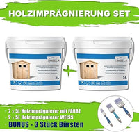 Kit di impregnanti per legno - 10 litri di colore BIANCO+ 10 litri di impregnante di colore GRIGIO