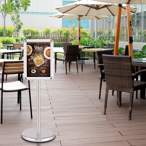 A4 / A3 Supporto Poster Espositore da Pavimento Supporto Menù Pubblicità in Metallo, Girevole e Regolabile in Altezza