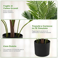 Set di 2 Piante Artificiali di Palma 90 CM/140 CM, Pianta Finta in Vaso da Interno ed Esterno, Decorazione Moderna per Soggiorno, Veranda, Ufficio e Negozio (90 cm)