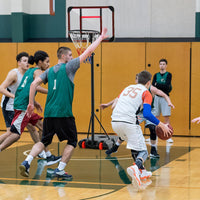 Canestro da Basket Regolabile in Altezza 193-248 CM, Canestro da Basket da Esterno ed Interno con Ruote e Supporto per Pallone, Canestro da Basket per Parco, Casa e Giardino