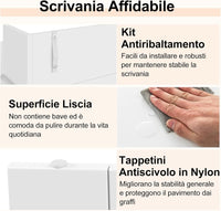 Scrivania per Computer, Scrivania con 2 Librerie, Ripiano e Kit di Antiribaltamento, Scrivania Salvaspazio da Ufficio, Studio, Soggiorno e Camera da Letto, 120 x 54 x 90 cm, Bianco