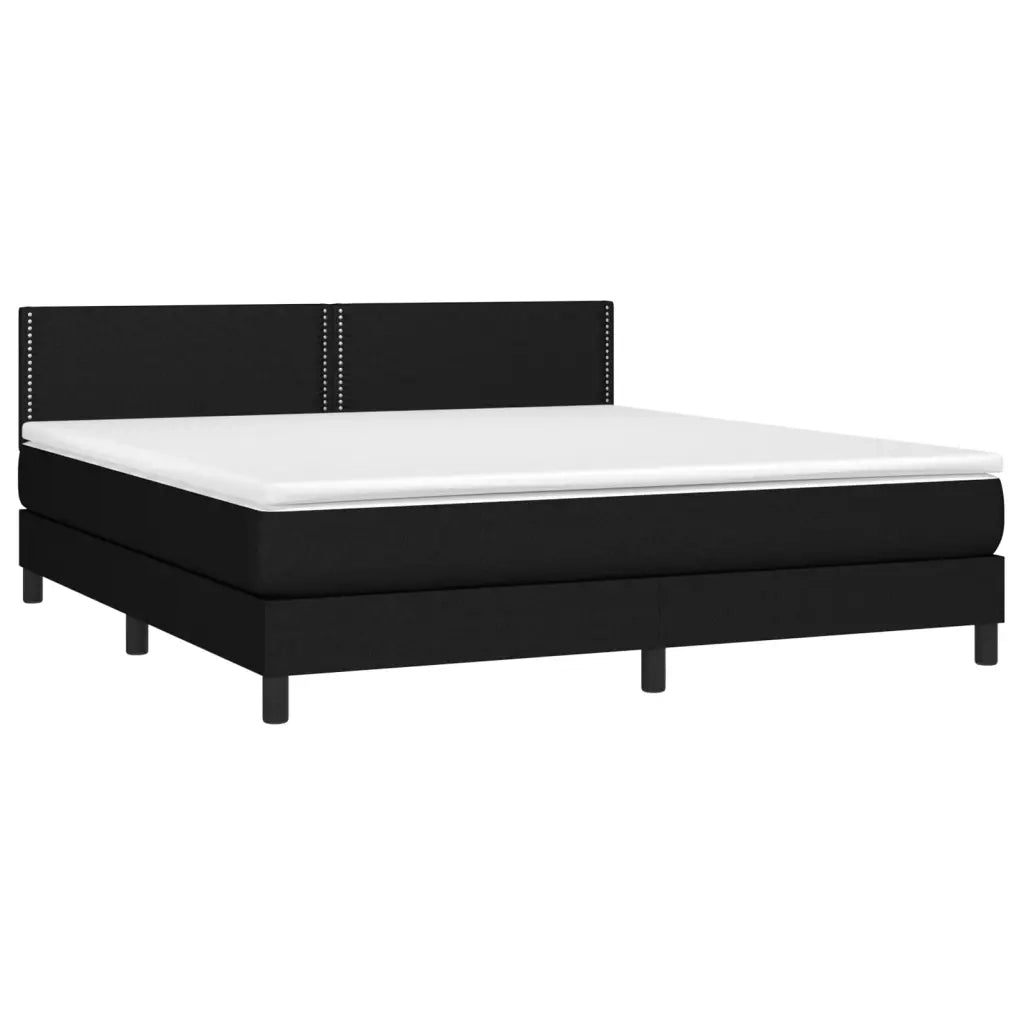 Letto a Molle con Materasso e LED Nero 160x200 cm in Tessuto 3133087
