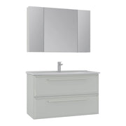 Set mobile lavabo con specchio (2 pezzi) "Nuvola 100 v2" - 100 x 50 x 62 cm - Cashmere