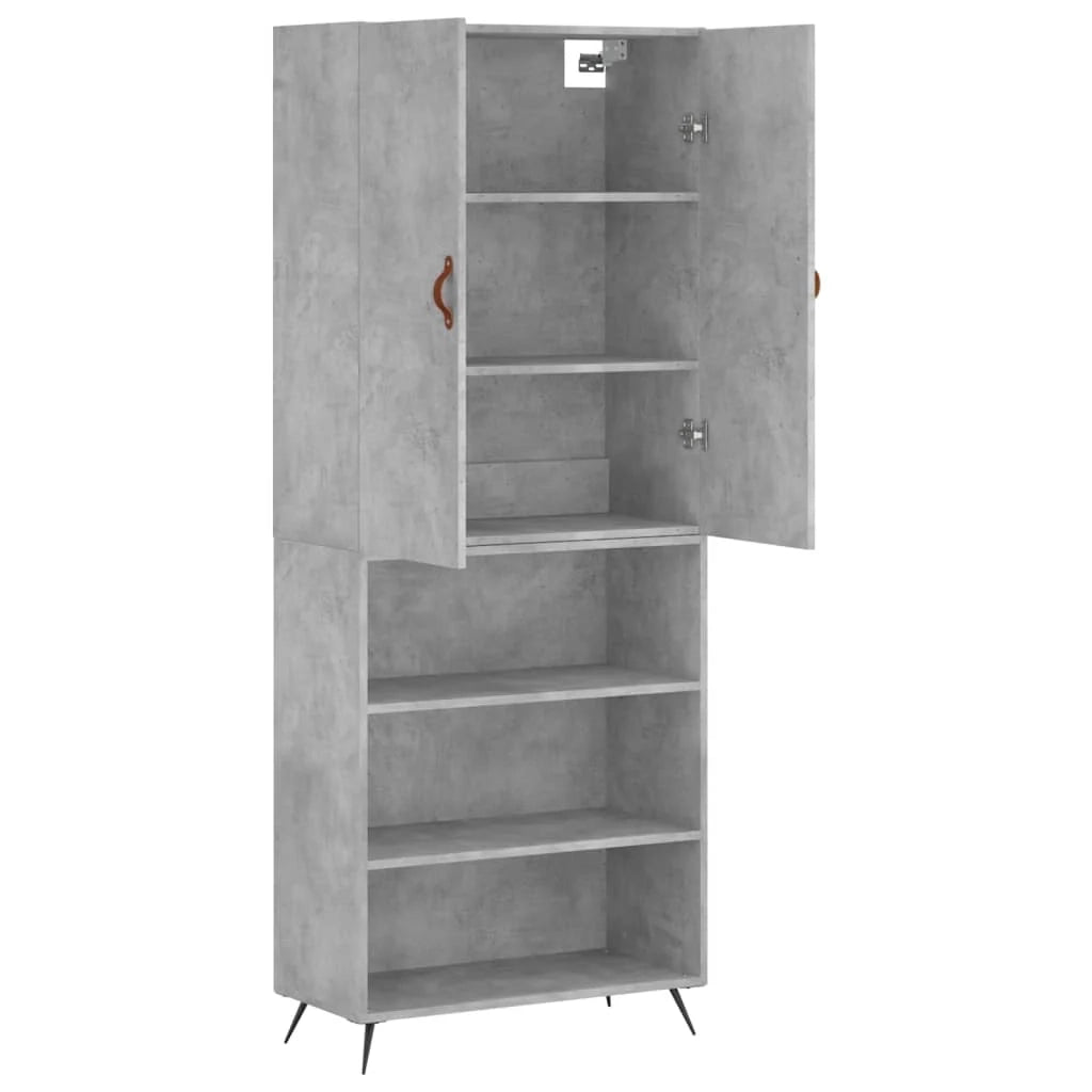 Buffet credenza cassettiera mobiletto mobile contenitore organizer cucina soggiorno salotto alto 69,5 x 34 x 180 cm legno ingegnerizzato grigio 02_0034535
