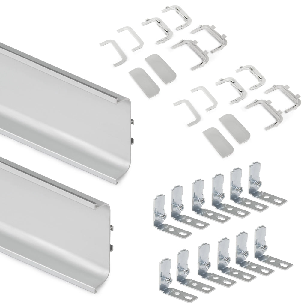 Emuca Kit profilo Gola centrale per mobili da cucina, Anodizzato opaco, Alluminio, 1 u.