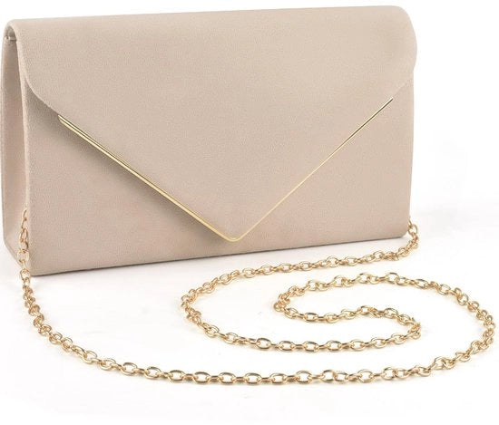 Clutch per matrimonio, borse da sera, ombrellino, borse formali per matrimoni, feste, cocktail, gala, borse a tracolla, imitazione suède con catena rimovibile