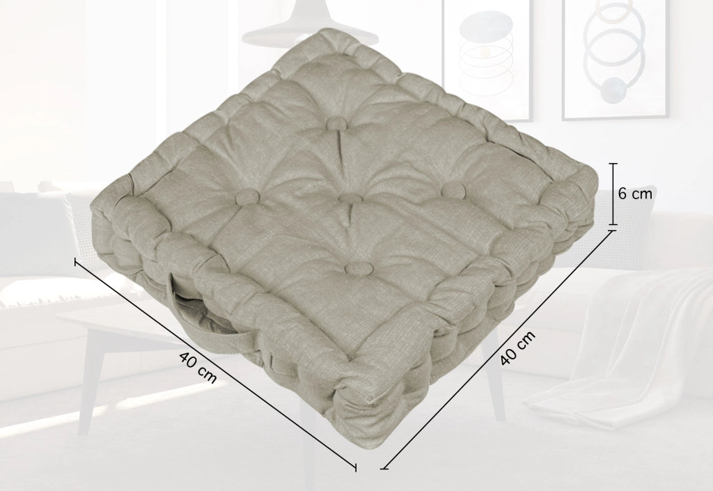 6 Pezzi Cuscini Sedia Quadrati Alti Mattonella Trapuntati 40x40 Cm Altezza 6 Cm Cuscino Spesso Cucina Interno Esterno Coprisedia Cuscino Da Pavimento Con Maniglia  Tortora