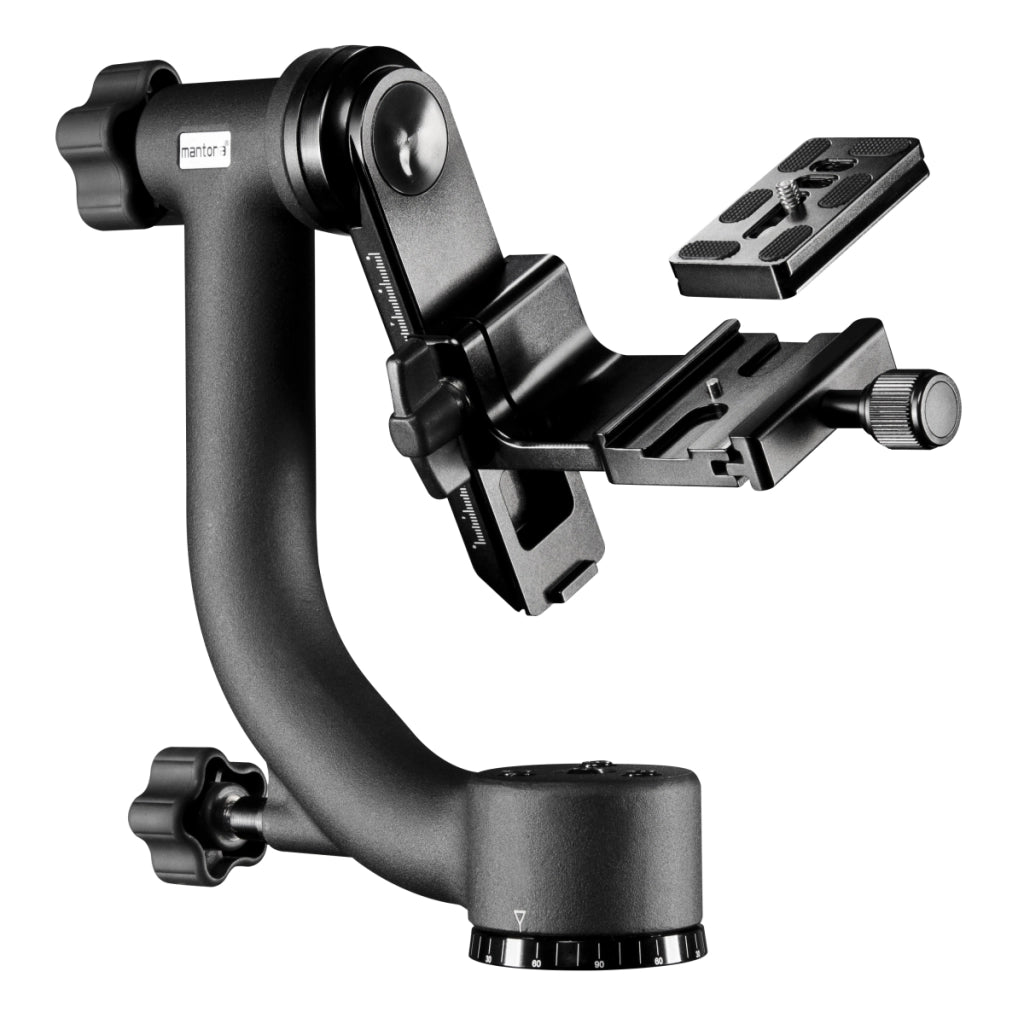 Mantona Gimbal TK-I testa del treppiede per teleobiettivo (peso 1,4 kg inclusa piastra a sgancio rapido)