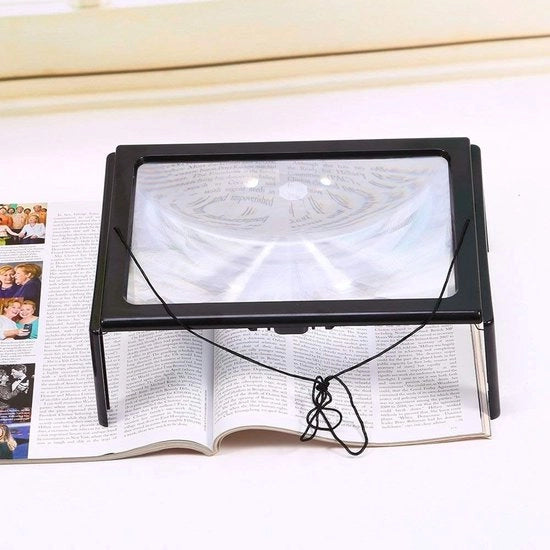 Verglassio per lettura e hobby - Formato A4 - Illuminato a LED - Utilizzabile senza mani - Ideale per anziani
