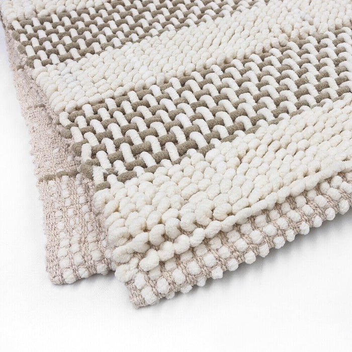 Tappeto Camera Scendiletto Bagno 50x80 Cm Cotone Intrecciato Morbido Assorbente Panna