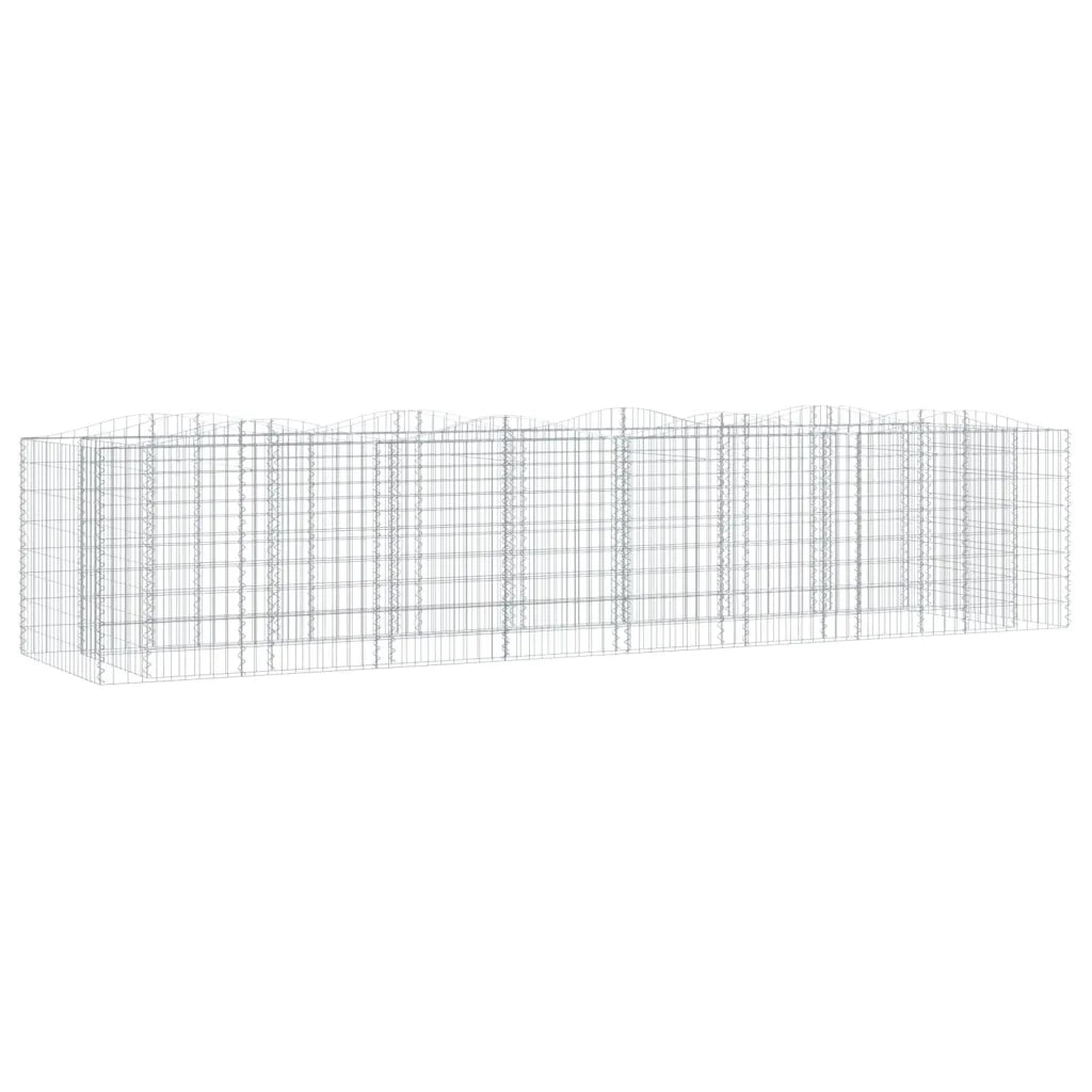 Gabbione ad Arco con Letto Rialzato 400x100x100cm Ferro Zincato 153555