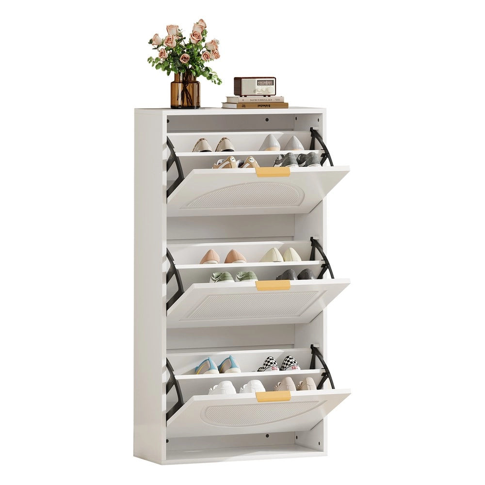 Scarpiera Slim a 3 Ante ¨C MINIMAL ¨C Bianco, 60x24x114 cm