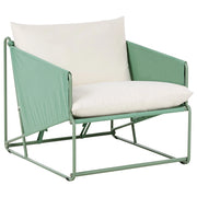 Sedia bassa oversize in metallo con cuscini per schienale e seduta Arredamento per interni ed esterni Giardino verde