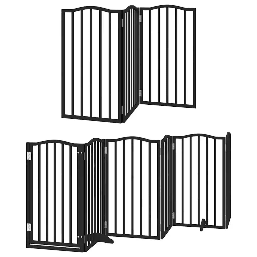 Cancello Cani Porta Pieghevole Nero 15 Pannelli 750 cm Pioppo CFW7744426