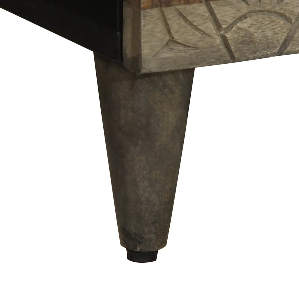 vidaXL Comodino Grigio Chiaro 50x33x60 cm in Legno Massello di Mango