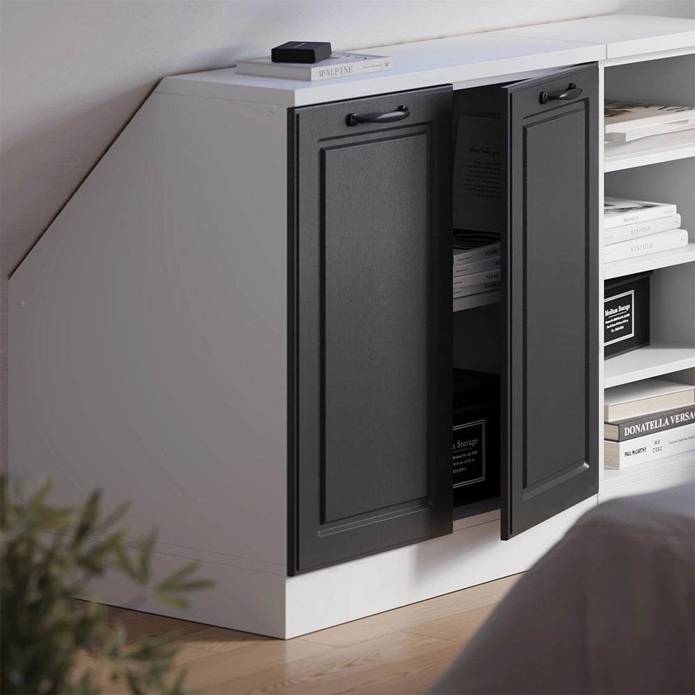 Mobile sottotetto Rion Antracite rustico/Bianco 80 x 83.8 cm con 2 porte, carcassa 60 cm profondità Vicco
