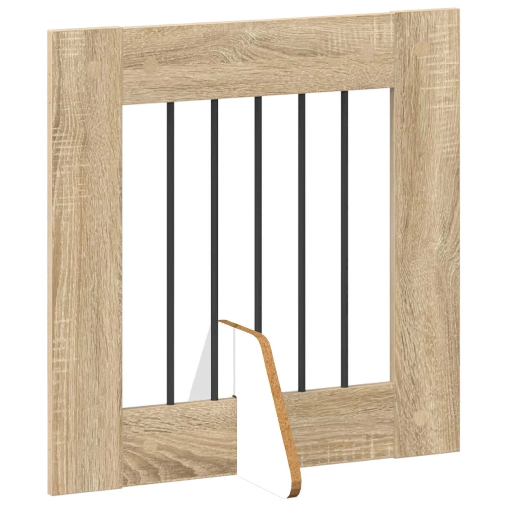 Cancello per cani pieghevole con supporti 8 pz Rovere Sonoma 892164