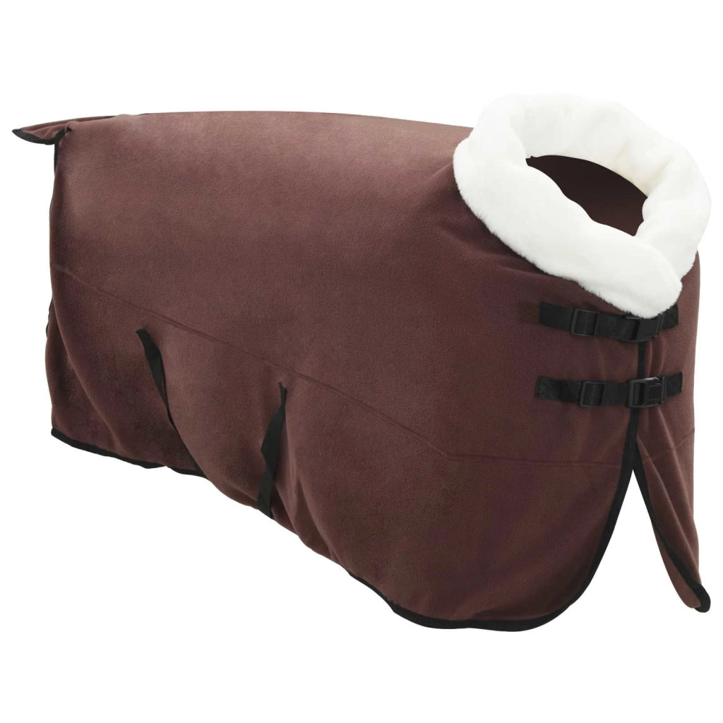 Coperta per Cavalli Marrone Scuro Completo 135 cm Felpa in pile