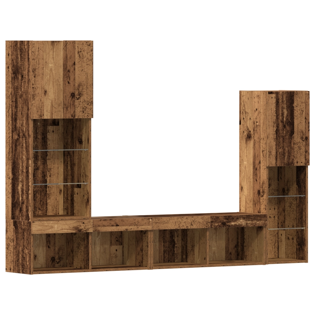 Mobile TV  con luci LED Legno invecchiato 40.5x30x102 cm