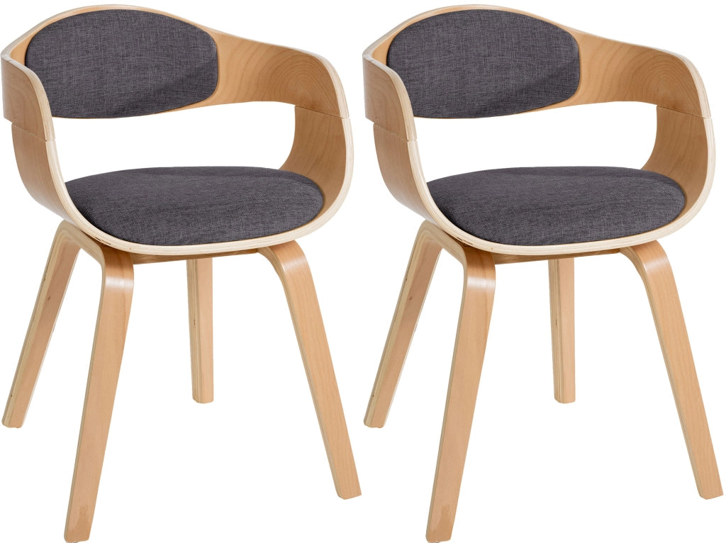 Set di 2 sedie Kingston in tessuto Natura/grigio chiaro