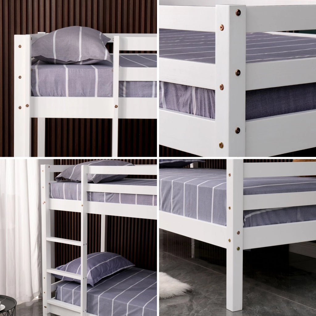 Letto a castello per bambini 190x90cm bianco AMBER