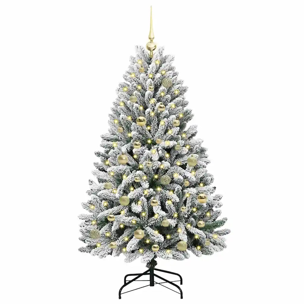 Albero di Natale Artificiale-Albero Natalizio con 150 LED Verde e Bianco 150 cm 345284