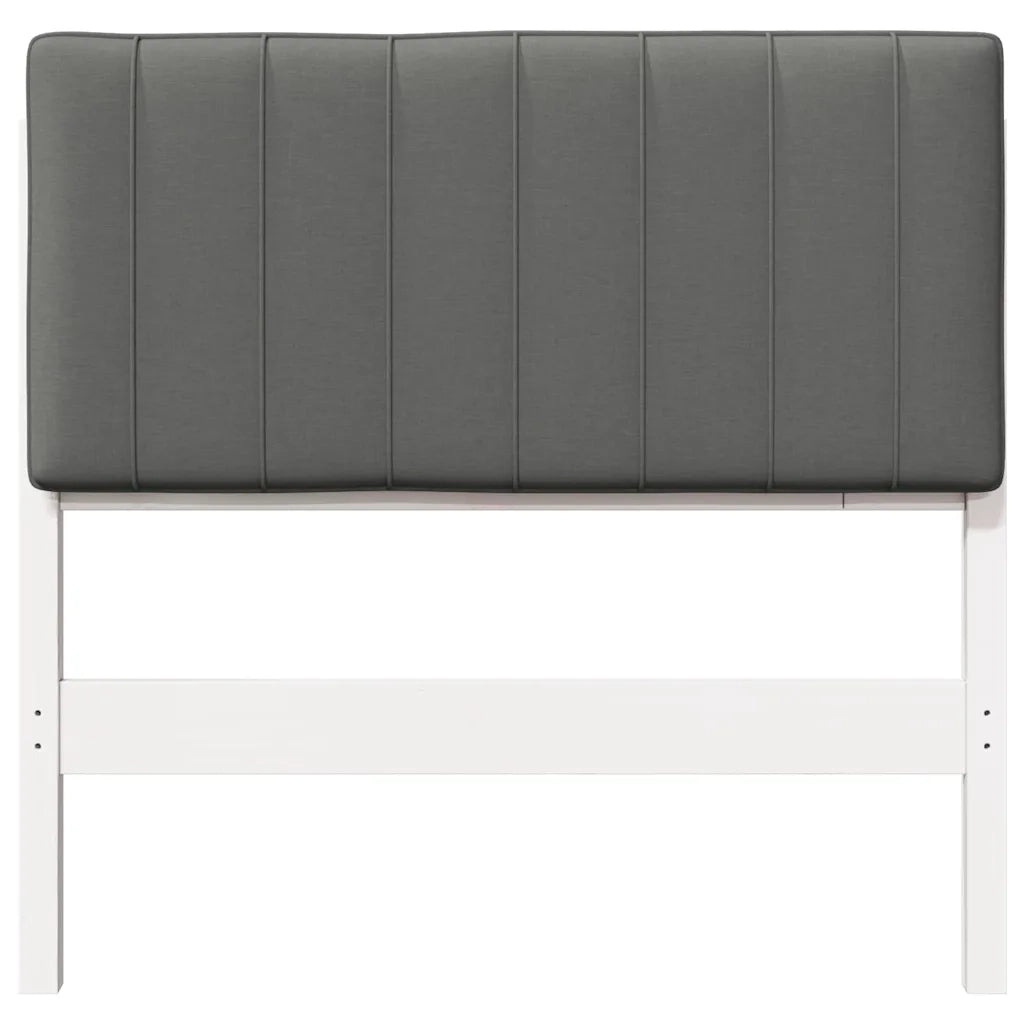 Testiera imbottita Bianco e grigio chiaro 90 cm Pino massello 880202