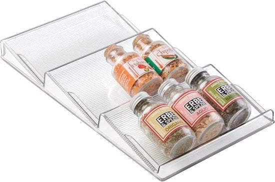 Organizzatore di erbe per cassetto - Organizzatore per cassetto multifunzionale per spezie con chiusura di cassetto pratica - Bianco chiaro