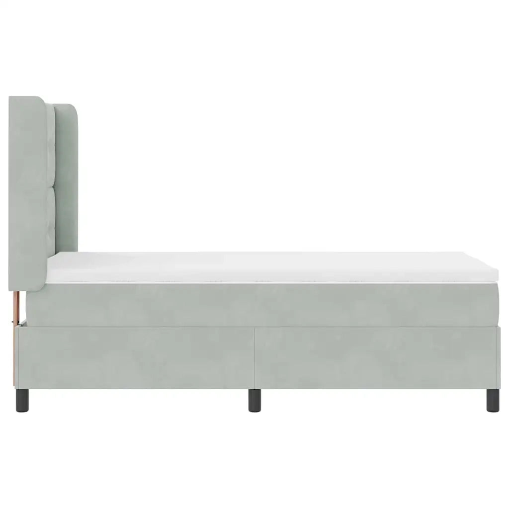 Letto a molle con materasso Grigio chiaro 80 x 200 cm Velluto 3341978