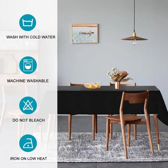 Telaio per tavolo con effetto Lotus, idrorepellente, nero, 140 x 220 cm