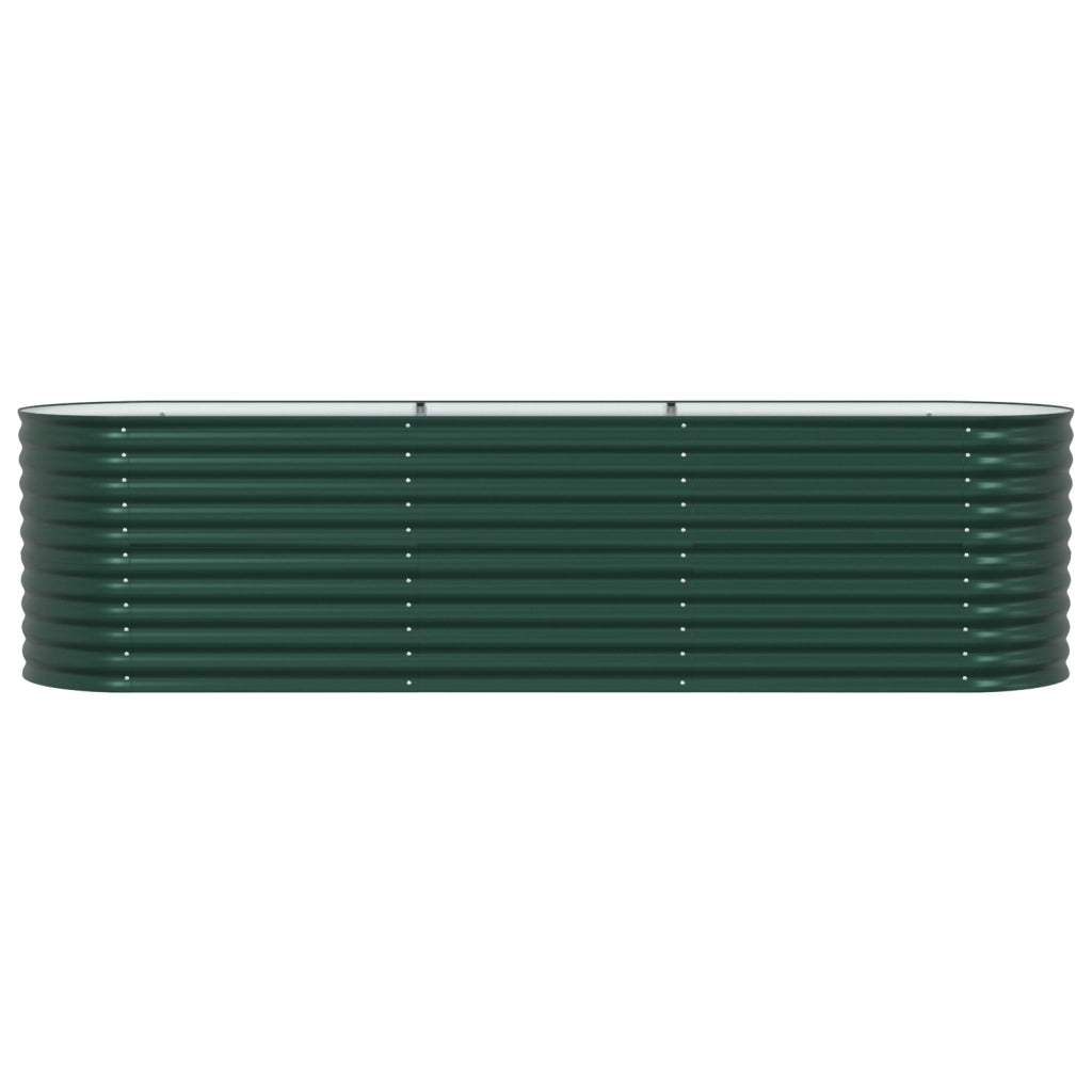 Letto da Giardino Rialzato Verde 320x80x81 cm in Acciaio Galvanizzato di