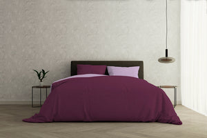 Copripiumino con Sacco e Federe Doubleface Lilla/Prugna Matrimoniale