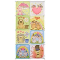 Mobile Scarpiera Modulare Salvaspazio, 6 Cubi 35x45x35 cm in Acciaio e PP, 74x47x144 cm, Rosa