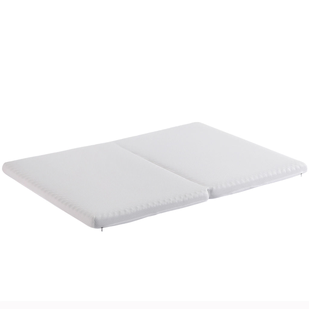 Materasso pieghevole in tessuto a nido d'ape bianco 140x200 cm