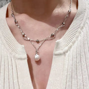 Collana di pizzo e perle fatta a mano, regalo di Natale per donna, regalo di compleanno