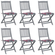 Sedie da Giardino Pieghevoli 6 pz con Cuscini Massello Acaciacod mxl 117650